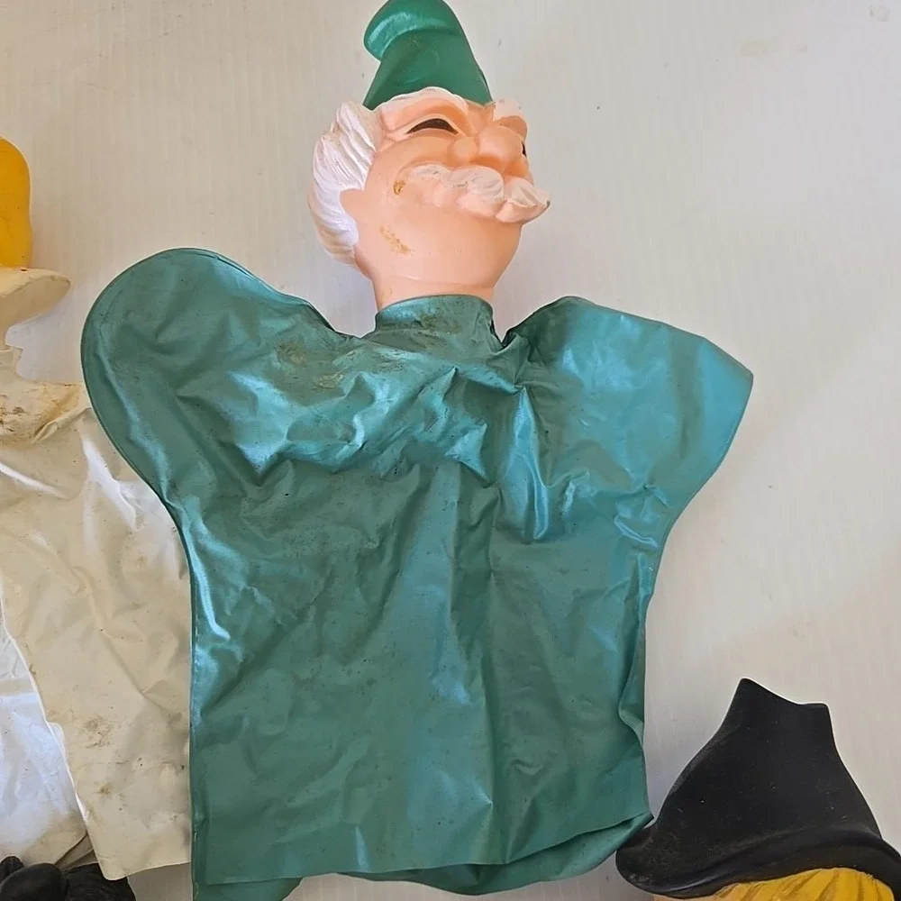 VTG Wizard Of Oz TOTO Dog Face‎ HAND PUPPET, Wizard, Scarecrow, And Glenda Lot